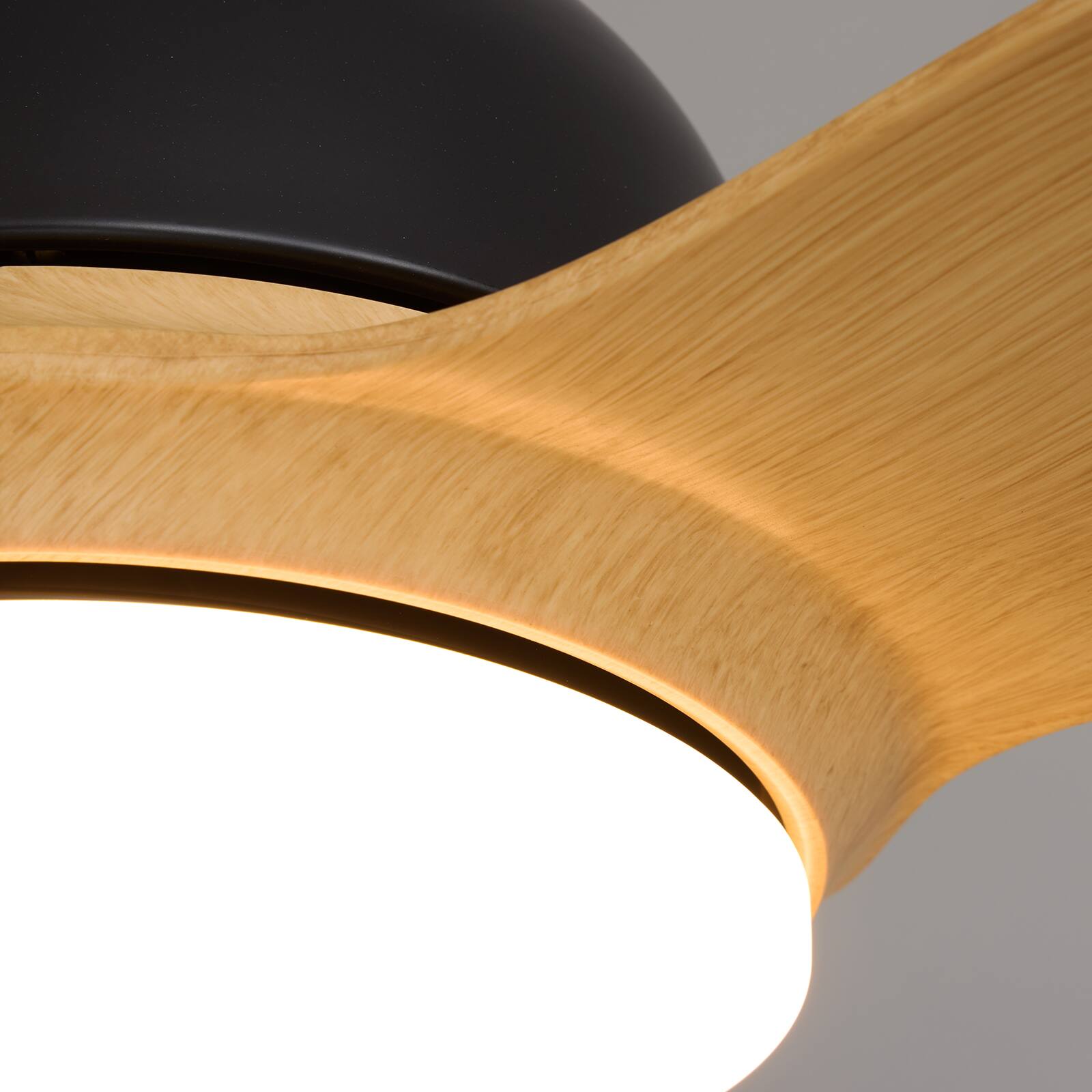 Alt View 8. Siljoy - 52" Wood Tone 3-Blade Ceiling Fan Light Modern Integrated LED Ceiling Fan for Bedroom Living Room Foyer - Natural Wood Tone.