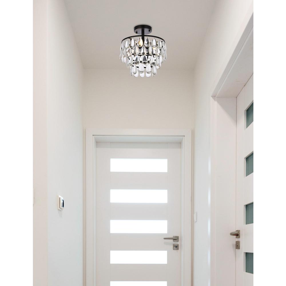 Angle. Elegant Lighting - Mila 12 inch flush mount in black - Black.