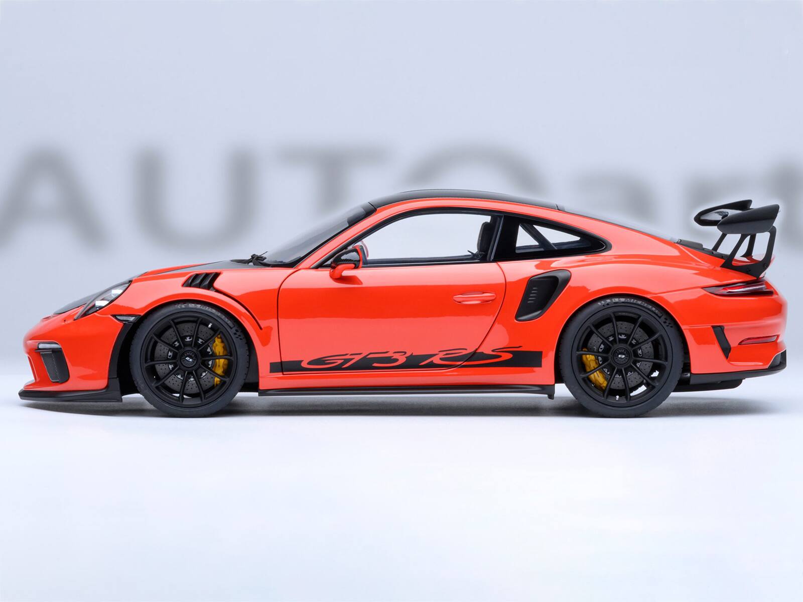 Alt View 7. Autoart - Porsche 911 (991.2) GT3 RS Weissach Lava Orange with Carbon Hood and Top 1/18 Model Car by Autoart.