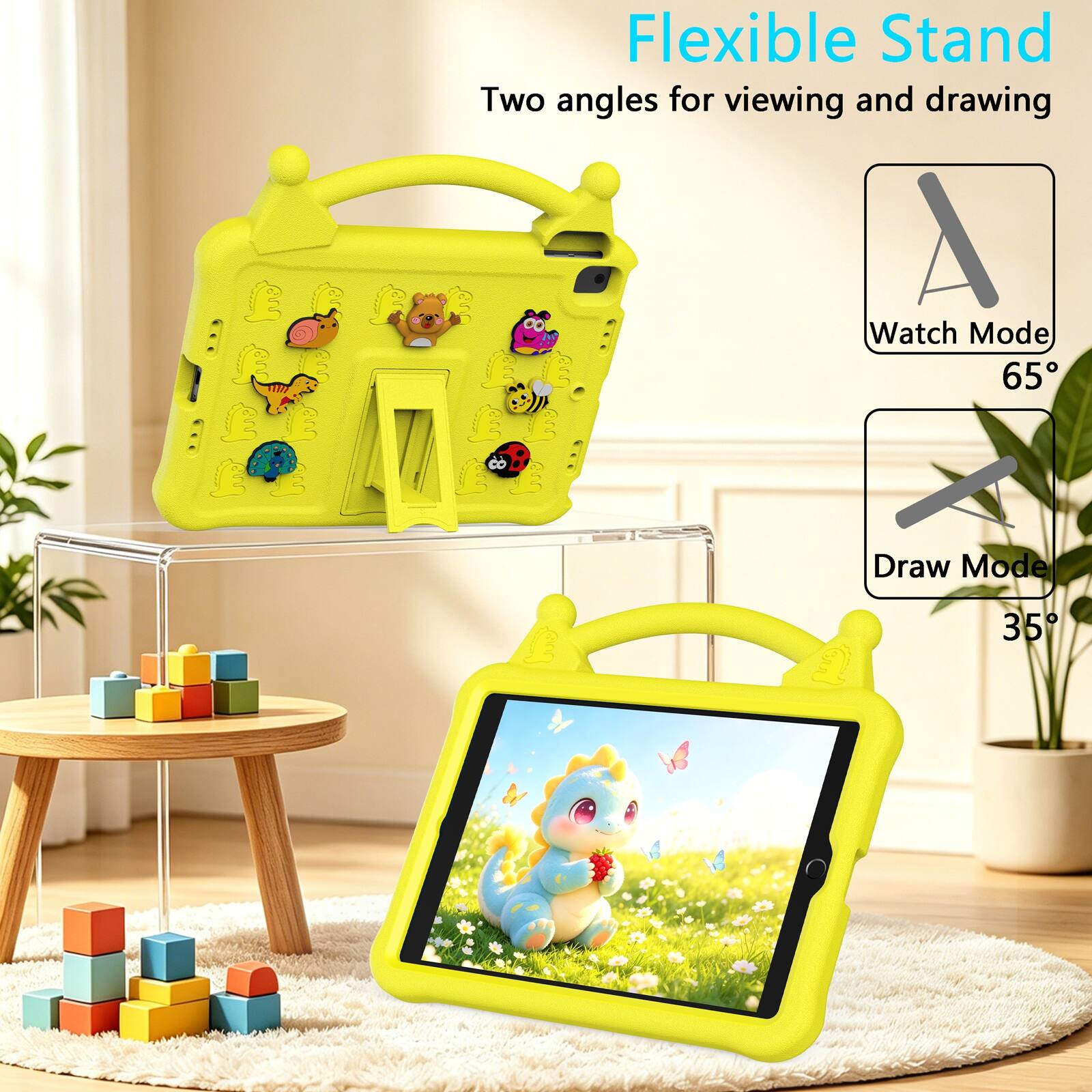 Flexible Stand  
Two angles for viewing and drawing  
Watch Mode 65°  
Draw Mode 35°