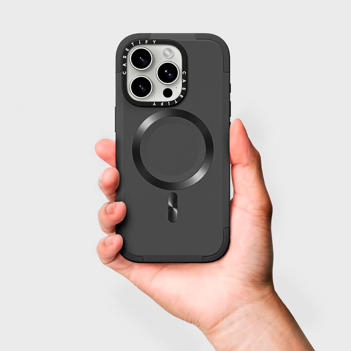 Alt View Zoom 1. CASETiFY - Force Case with MagSafe for Apple iPhone 16 Pro Max - Smoke.