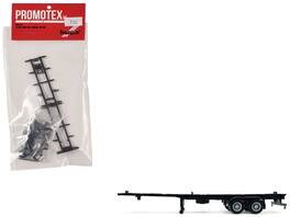 Container Chassis for 2-Axle 40ft Trailer 1/87 (HO) Plastic Model by Promotex - Black