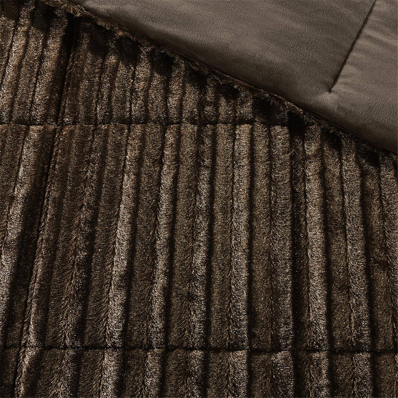 Alt View 5. Gracie Mills - Gracie Mills Wilfred Faux Fur Comforter Set - Chocolate.