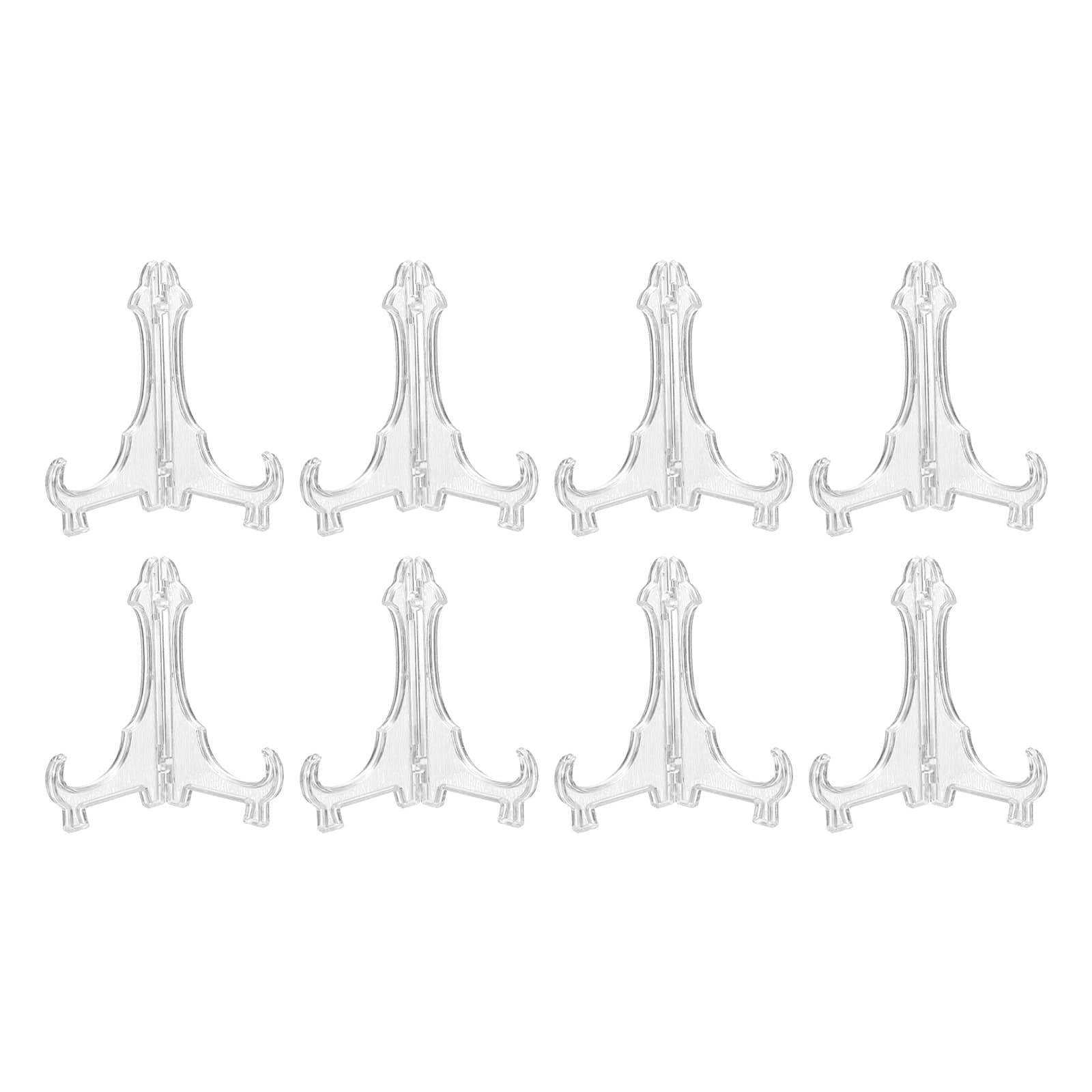 Unique Bargains - 8pcs Acrylic Easels Plate Stands 3.46 Inch Folding Display Holder for Frames Pictures Magazines - Clear price history on PriceWatchPro
