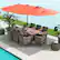 Alt View 4. Costway - 11 PCS Patio Dining Set with 15 ft Double-Sided Patio Umbrella 8 Armchairs - Mix Gray,Beige,Orange.