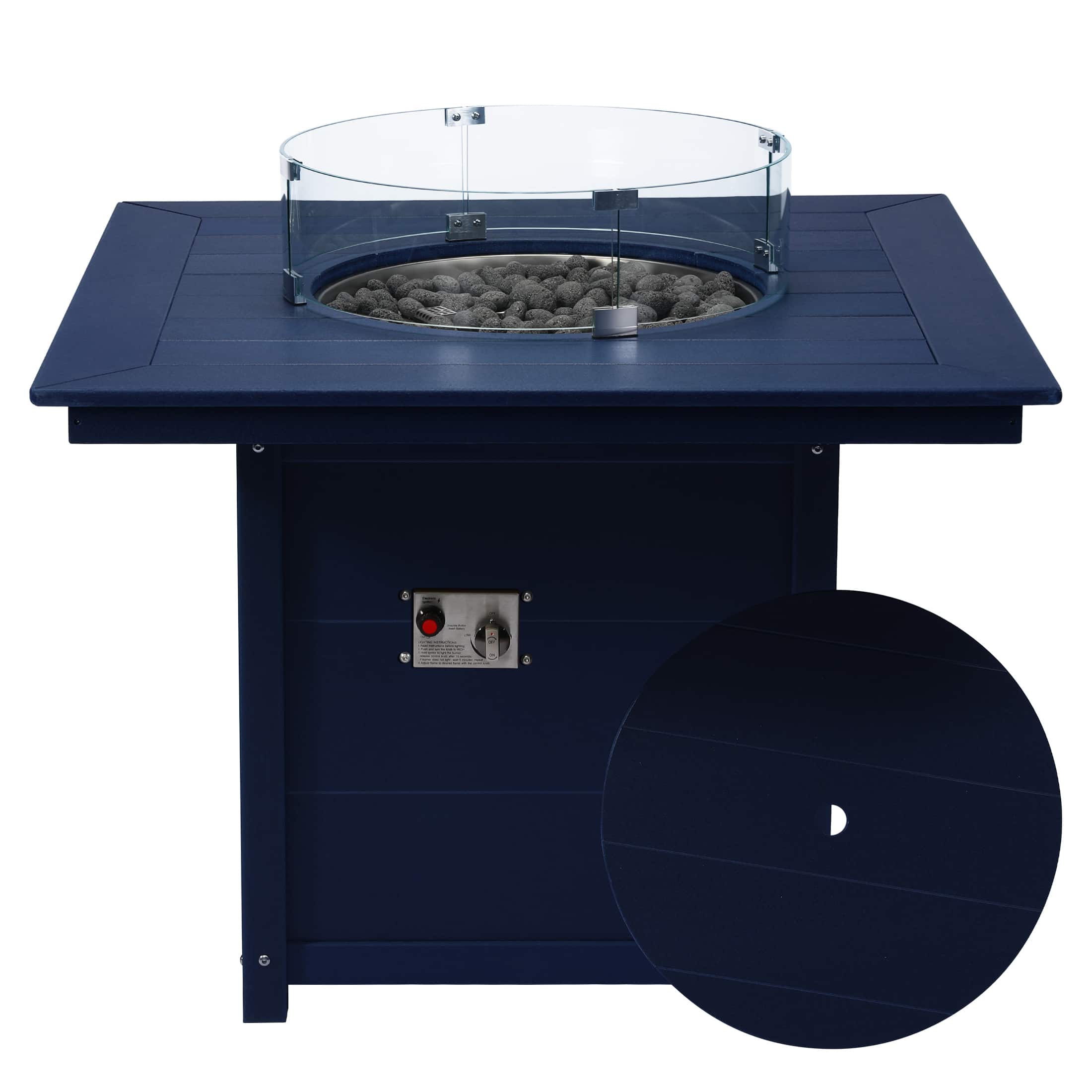 "WestinTrends - Helios Modern Outdoor Patio Propane 42"" Square Fire Pit Table" price history on PriceWatchPro