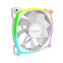 Montech - RX120 PWM ARGB Reversed Fan 1600PWM, High-End Durability, Silent Performance, and Stunning ARGB Design (120mm) - White