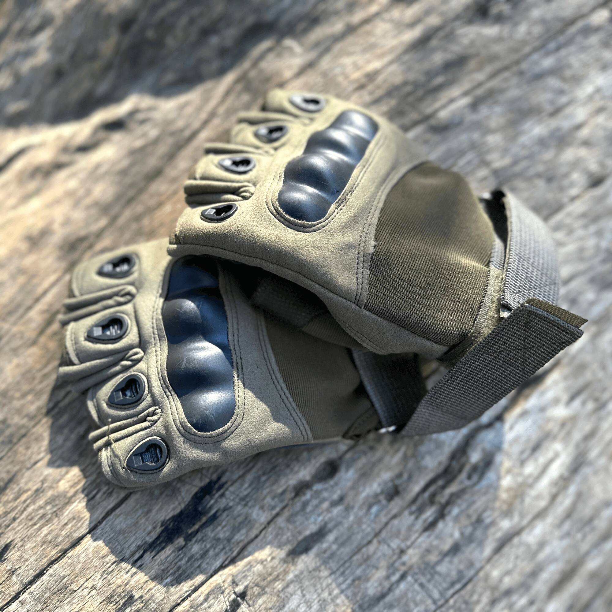 Alt View 5. JupiterGear - Tactical Military Fingerless Airsoft Gloves for Outdoor Sports, Paintball, and Motorcycling - Green.