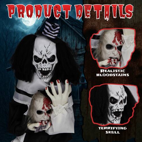 PRODUCT DETAILS  
REALISTIC BLOODSTAINS  
TERRIFYING SKULL