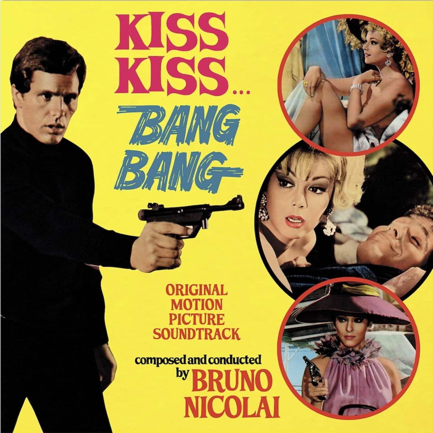 Bruno Nicolai - Kiss Kiss Bang Bang (Original Soundtrack) - Limited Clear Yellow Colored Vinyl  - VINYL LP