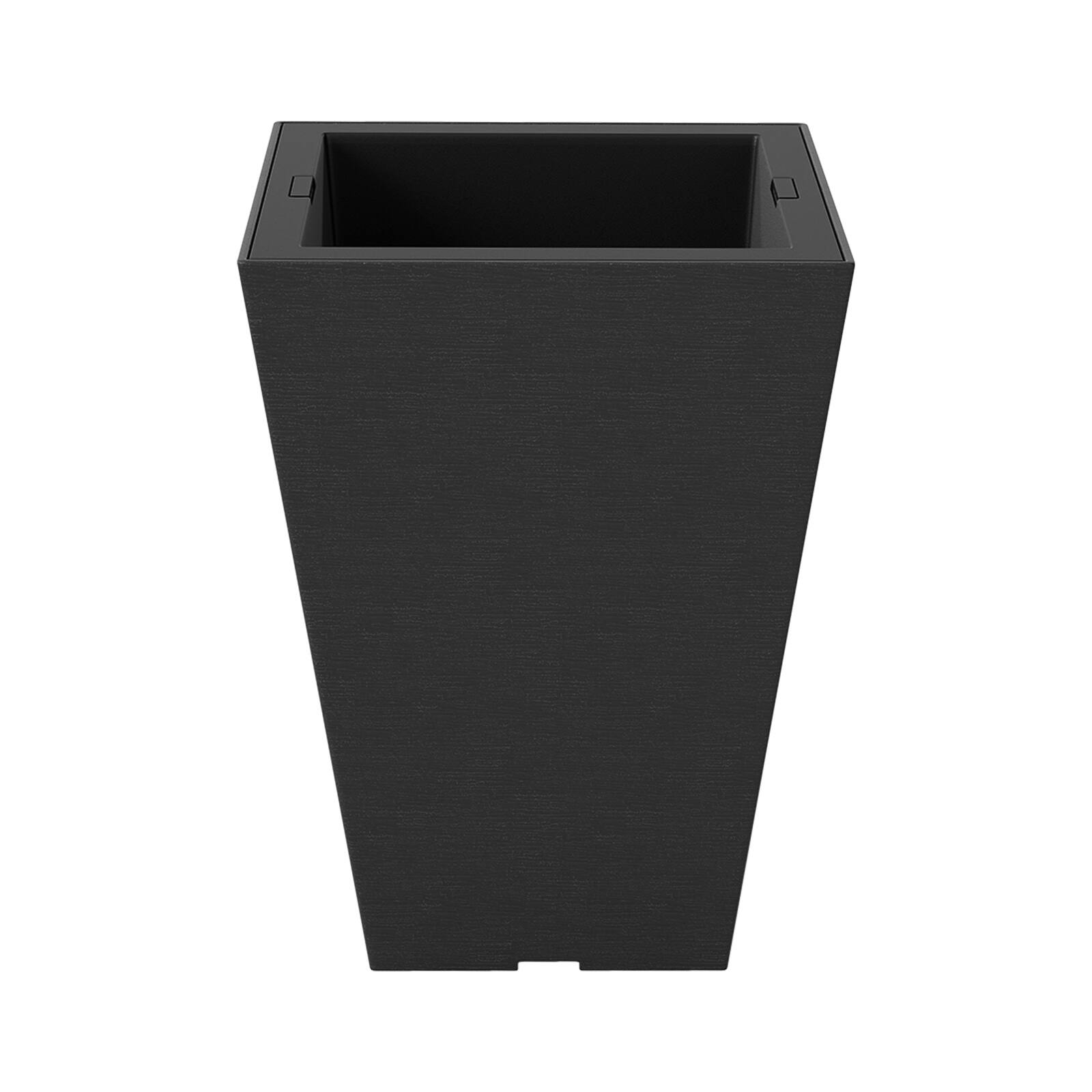 Alt View 9. Costway - Costway Square Taper Planter Set of 2 with Removable Inner Bucket & Drainage Holes - Black.