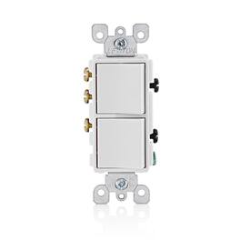 Leviton - Decora 15 amps Single Pole 3 Way/Combination Duplex Combination Switch 1 pk - White
