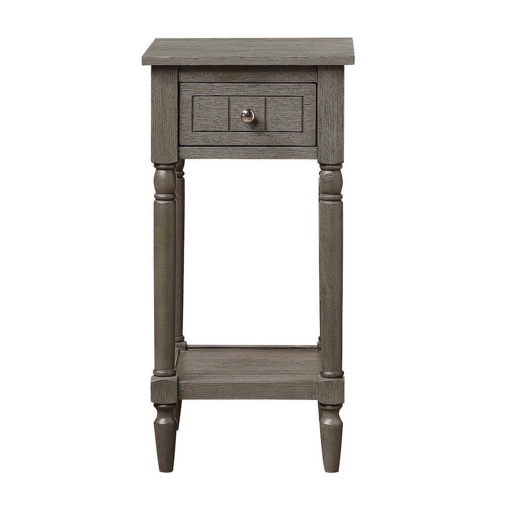 Left. FurniFact - Accent Table, Gray, Drawer - Gray.