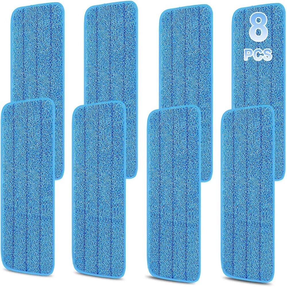 Front. Schertz - 8 Pack Reusable Microfiber Mop Pads, 16.5", Compatible with Bona System.