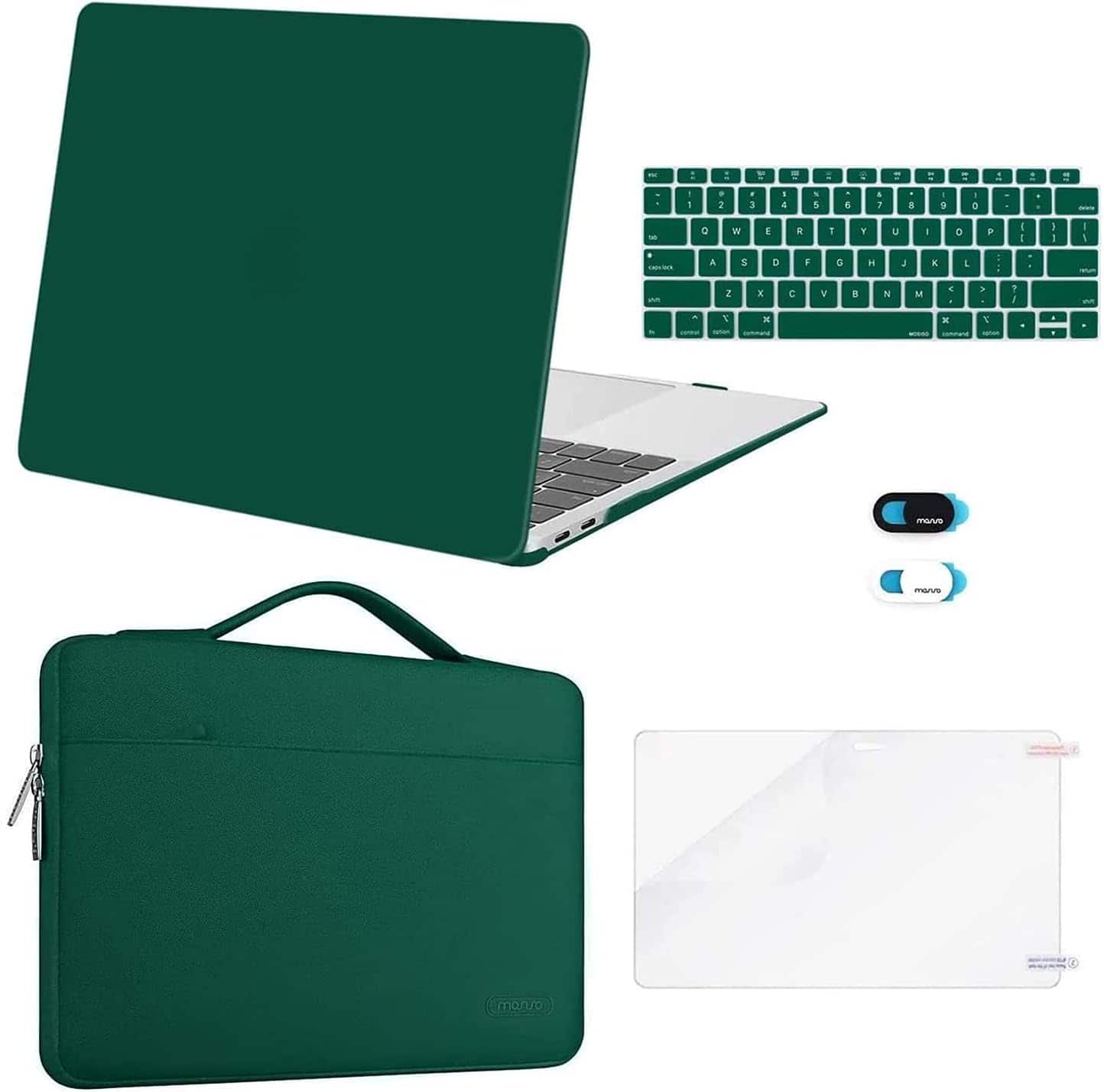 mosiso - 5-in-1 MacBook Air 13 Case and Sleeve Kit A2337/A2179/A1932 - Peacock Green price history on PriceWatchPro