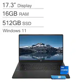 HP - Upgraded - 17 17.3 FHD Laptop - Intel Core i7-1255U with 16GB Memory - 512GB SSD - Windows 11 - Black