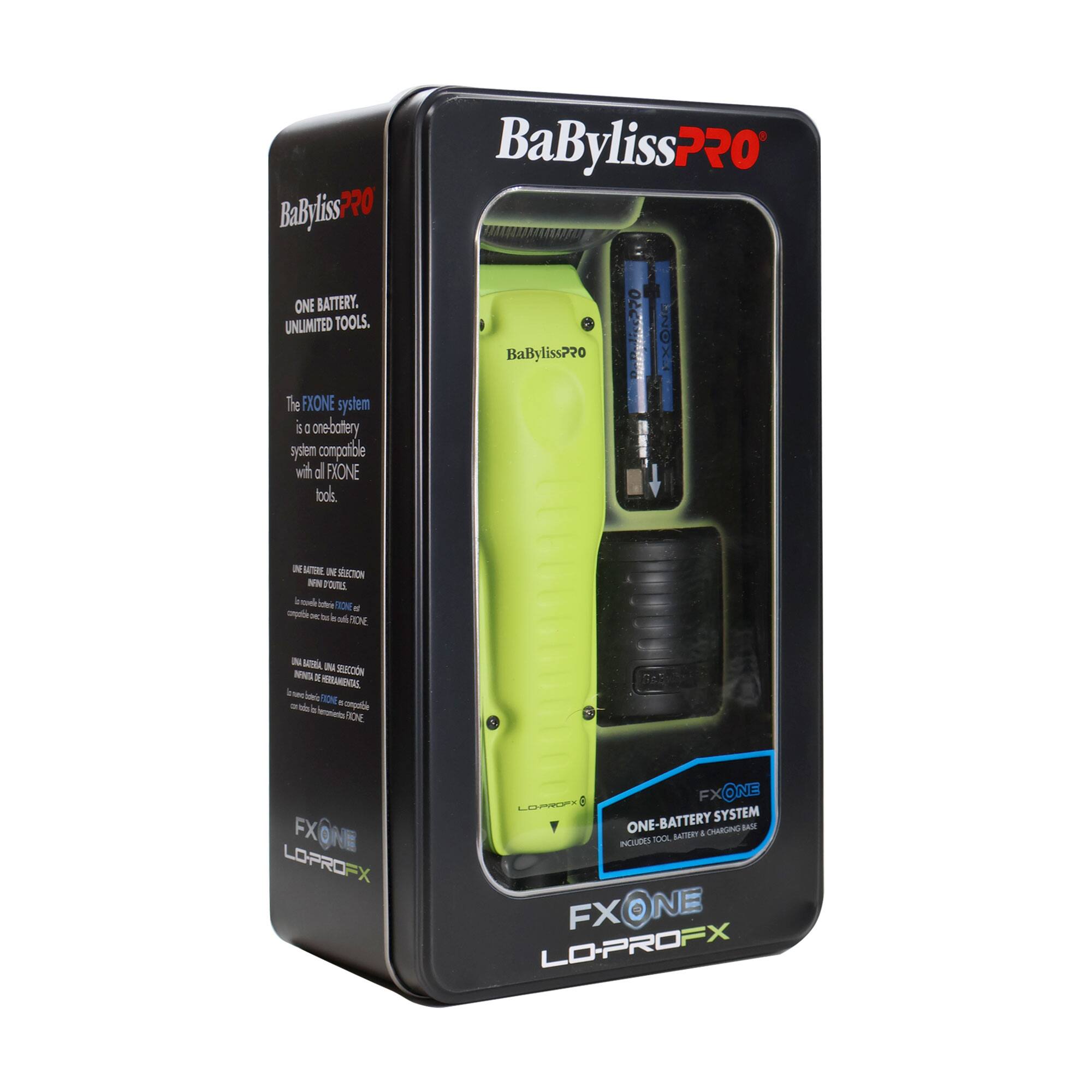 BaBylissPRO BaBylissP20 ONE BATTERY. UNLIMITED TOOLS.  
The FXONE system is a one-battery system compatible with all FXONE tools.  
ONE BATTERY. UNLIMITED TOOLS.  
FXONE ONE-BATTERY SYSTEM  
FXONE LO-PROFX