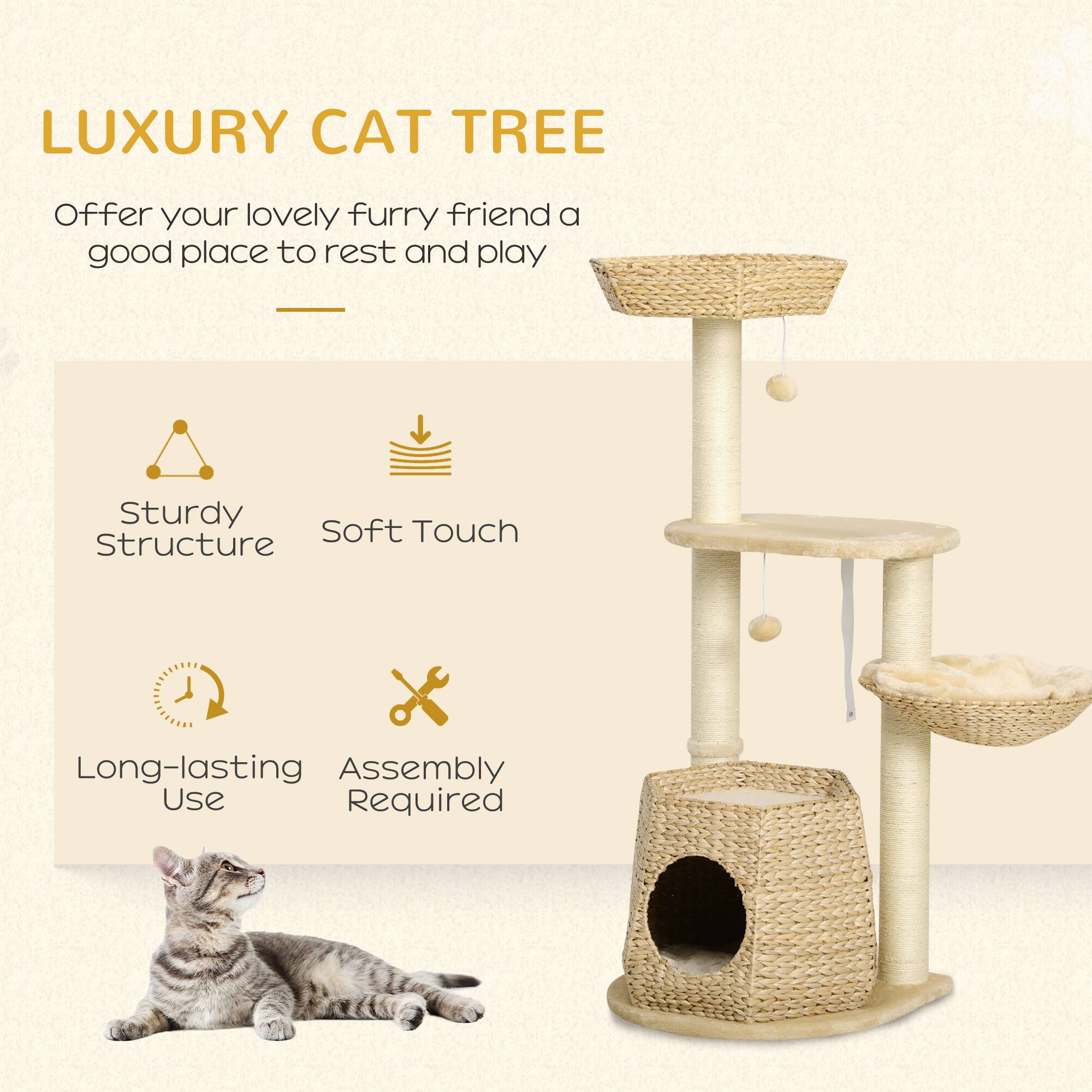 LUXURY CAT TREE

Offer your lovely furry friend a good place to rest and play

- Sturdy Structure
- Soft Touch
- Long-lasting Use
- Assembly Required