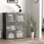Alt View 12. Costway - Portable Shoe Rack Organizer 12-Cube 48 Pair Shoe Shelf Storage Cabinet w/Hook - Black/Translucent.