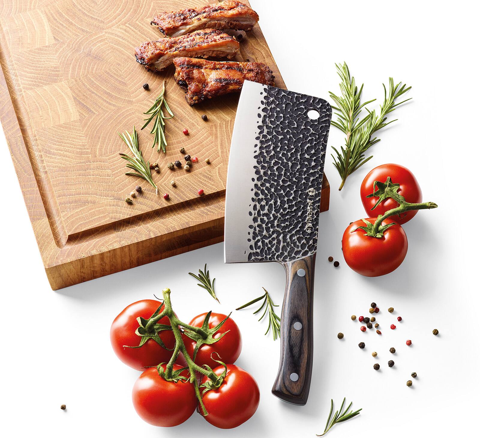 Alt View 2. Zassenhaus - Cleaver Chef's Knife, Wood Handle, 10.5" - Brown.