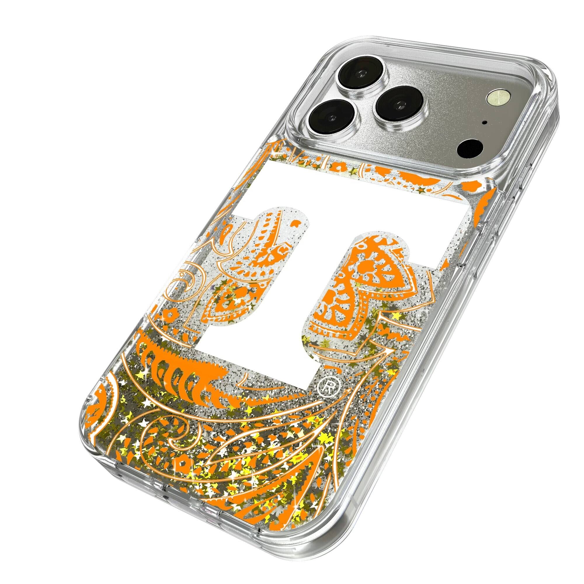 Alt View 1. Keyscaper - Tennessee Volunteers iPhone Glitter Paisley Design Case - 14 - Multicolor.