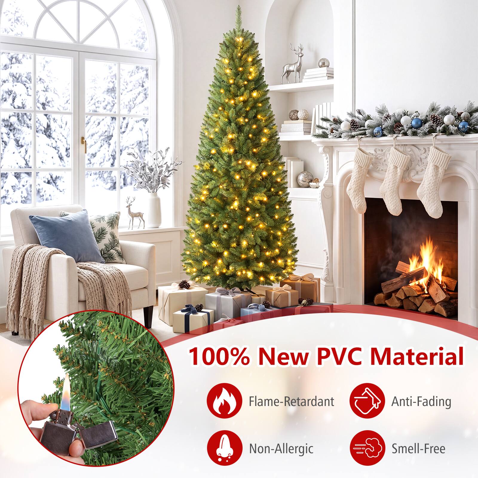 100% New PVC Material  
Flame-Retardant  
Anti-Fading  
Non-Allergic  
Smell-Free
