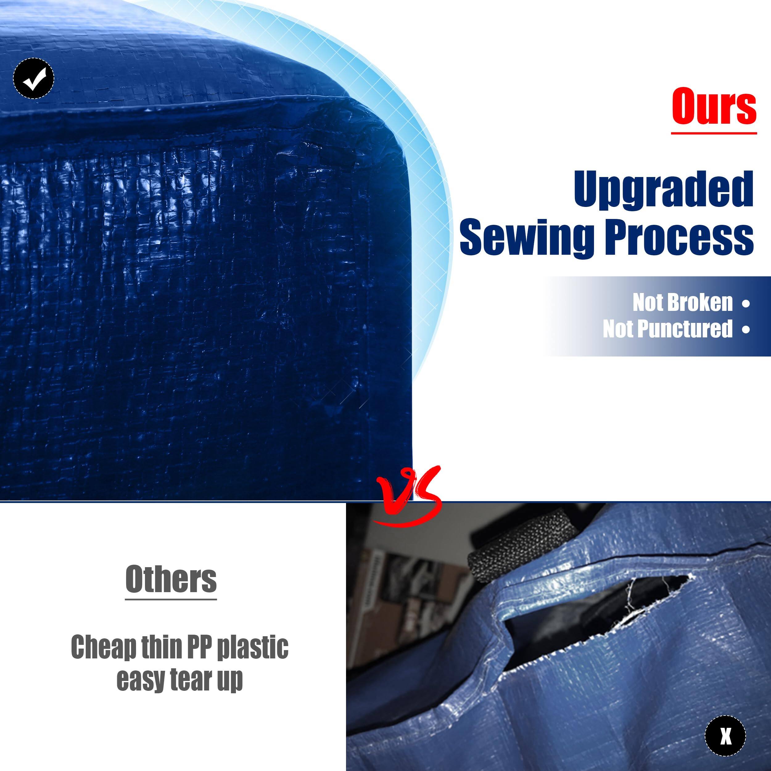 Ours  
Upgraded Sewing Process  
Not Broken  
Not Punctured  

vs  

Others  
Cheap thin PP plastic  
easy tear up
