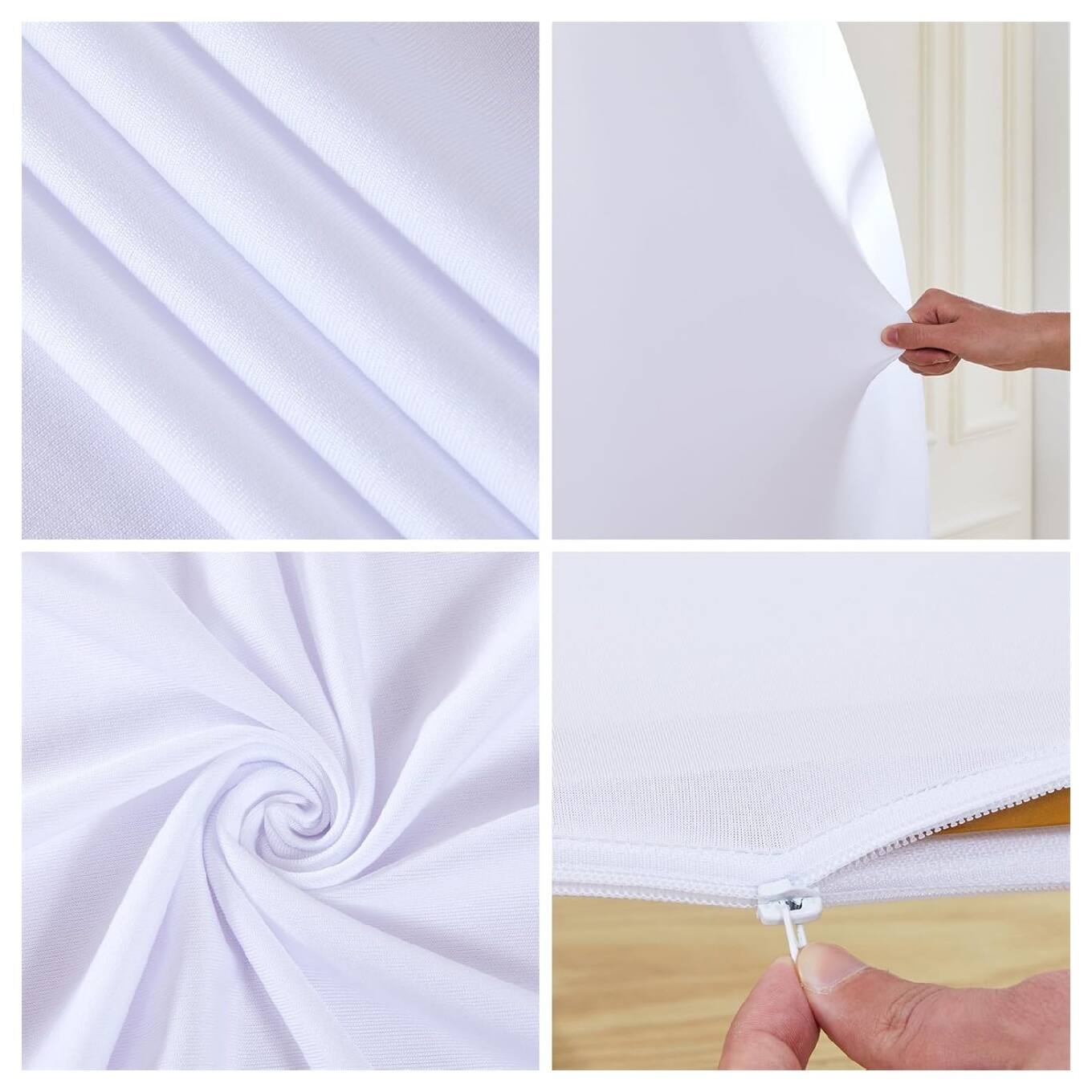 Alt View 1. GARVEE - 5ft Wedding Arch Cover, Half Moon Top, Stretchy Backdrop for Celebratory Events, Pink, Elastic Spandex - Pink.