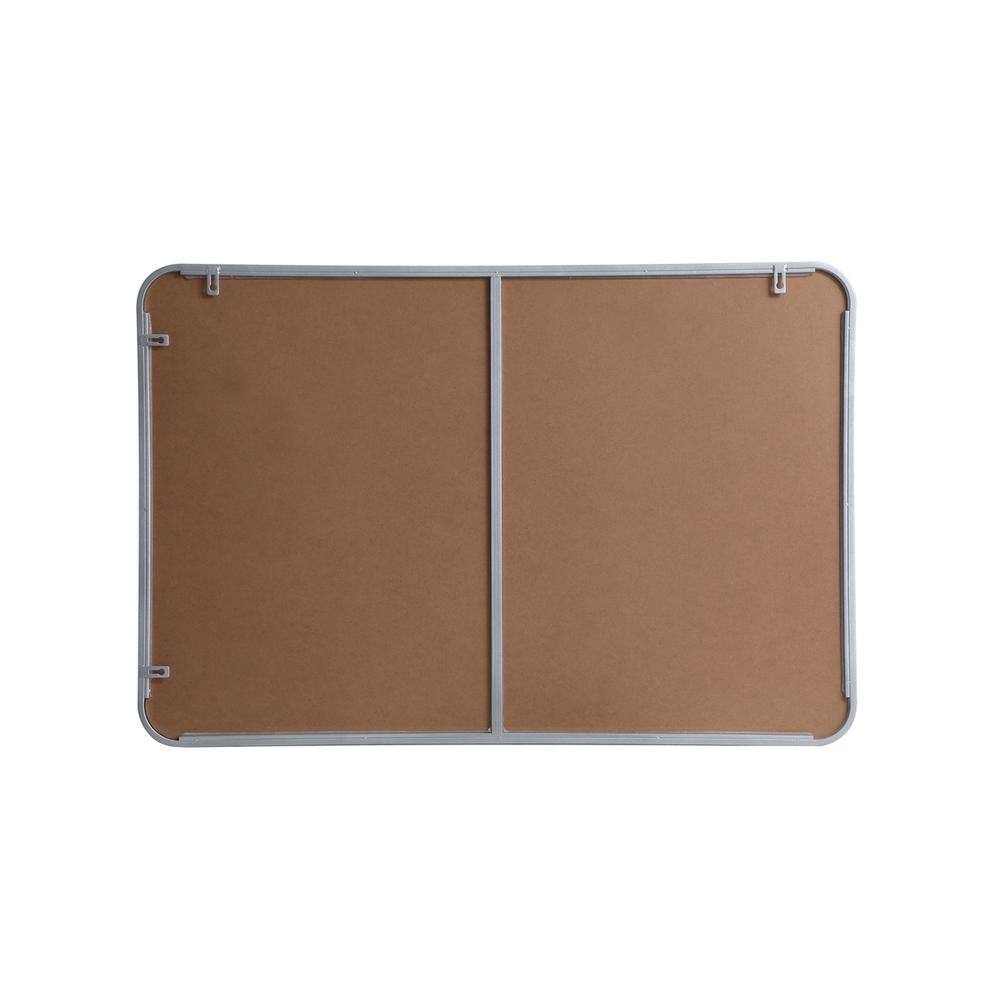 Angle. Elegant Decor - Soft corner metal rectangular mirror 27x40 inch in Silver - Silver.