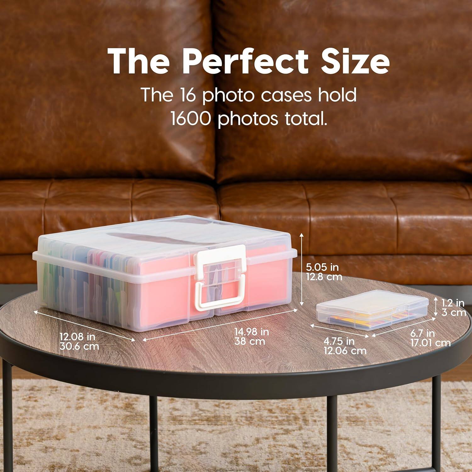 The Perfect Size

The 16 photo cases hold 1600 photos total.

5.05 in (12.8 cm)
1.2 in (3 cm)
12.08 in (30.6 cm)
14.98 in (38 cm)
4.75 in (12.06 cm)
6.7 in (17.01 cm)