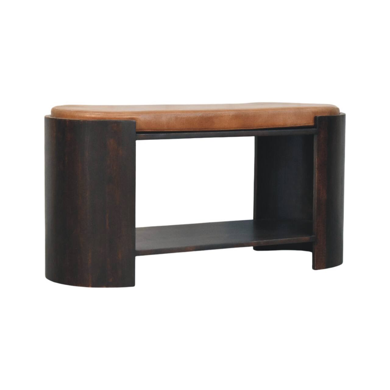 Angle. Artisan Furniture - Artisan Furniture Solid Wood Arcus Shoe Bench - Brown.