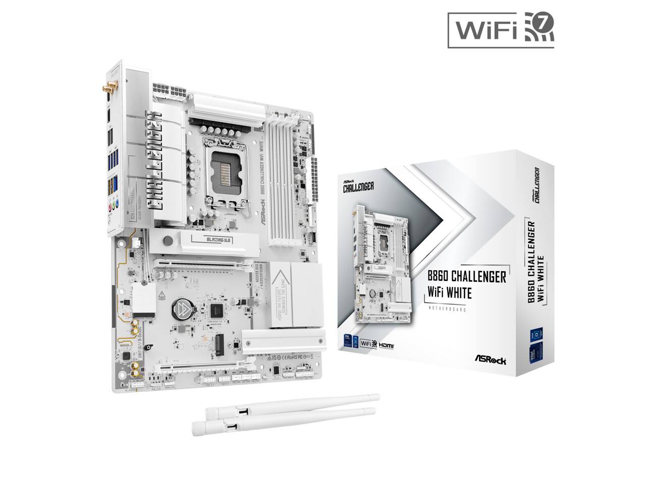 7 WiFi 7  
adas 5E80-8//OLLIN)  
BLAZING 28 IM HM CHALLENGER 2988  
ASRock  
22 423520/1299 SAME RoHS K 0!  
- CHALLENGER  
WIFI HOME  
B860  
CHALLENGER WiFi WHITE  
MOTHERBOARD  
ASRock  
CHALLENGER WHITE  
B860 WiFi
