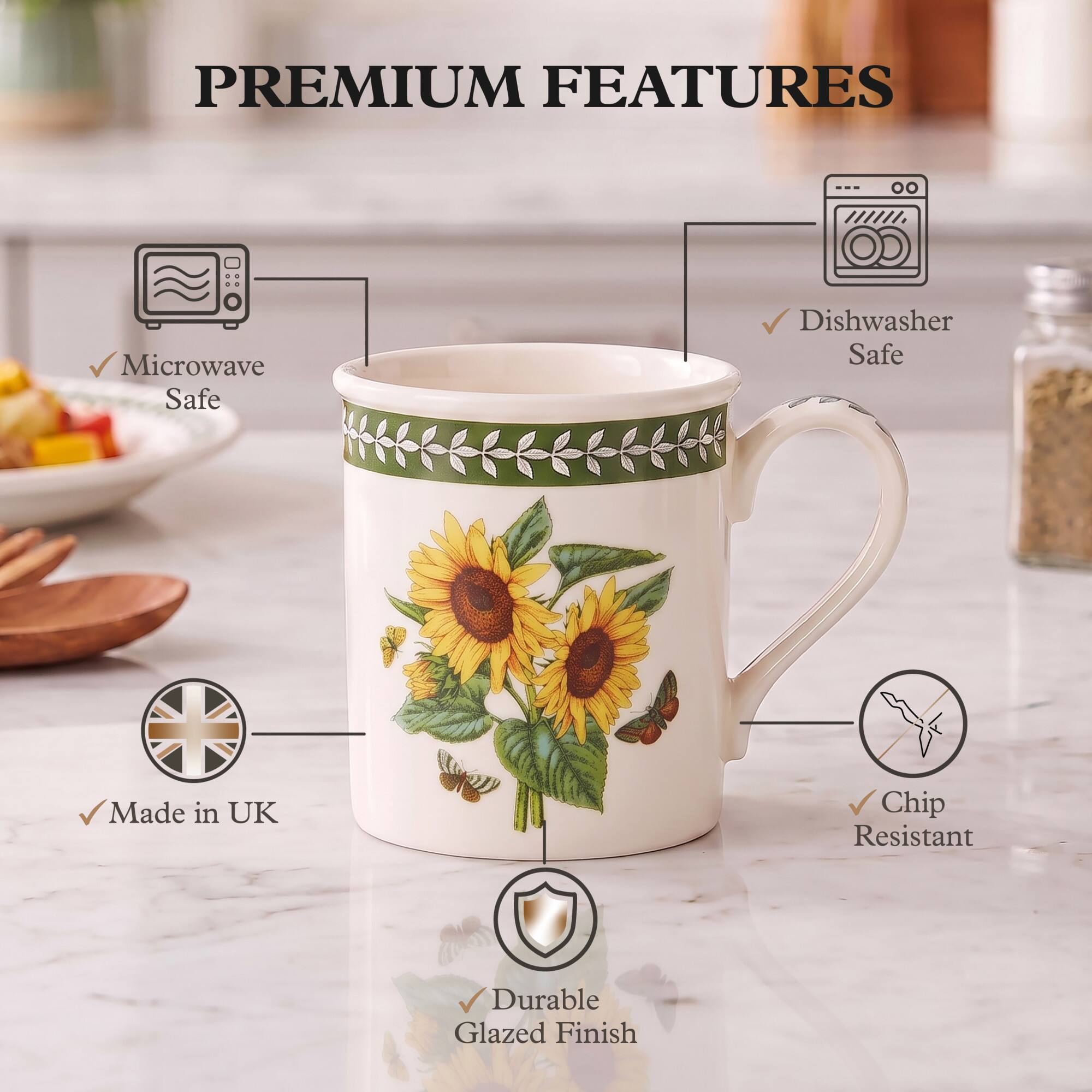 PREMIUM FEATURES

- Microwave Safe
- Dishwasher Safe
- Made in UK
- Chip Resistant
- Durable Glazed Finish