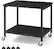 Front. Oumilen - 2-Tier Printer Stand, Under Desk Rolling Printer Cart with Storage Shelves Black.