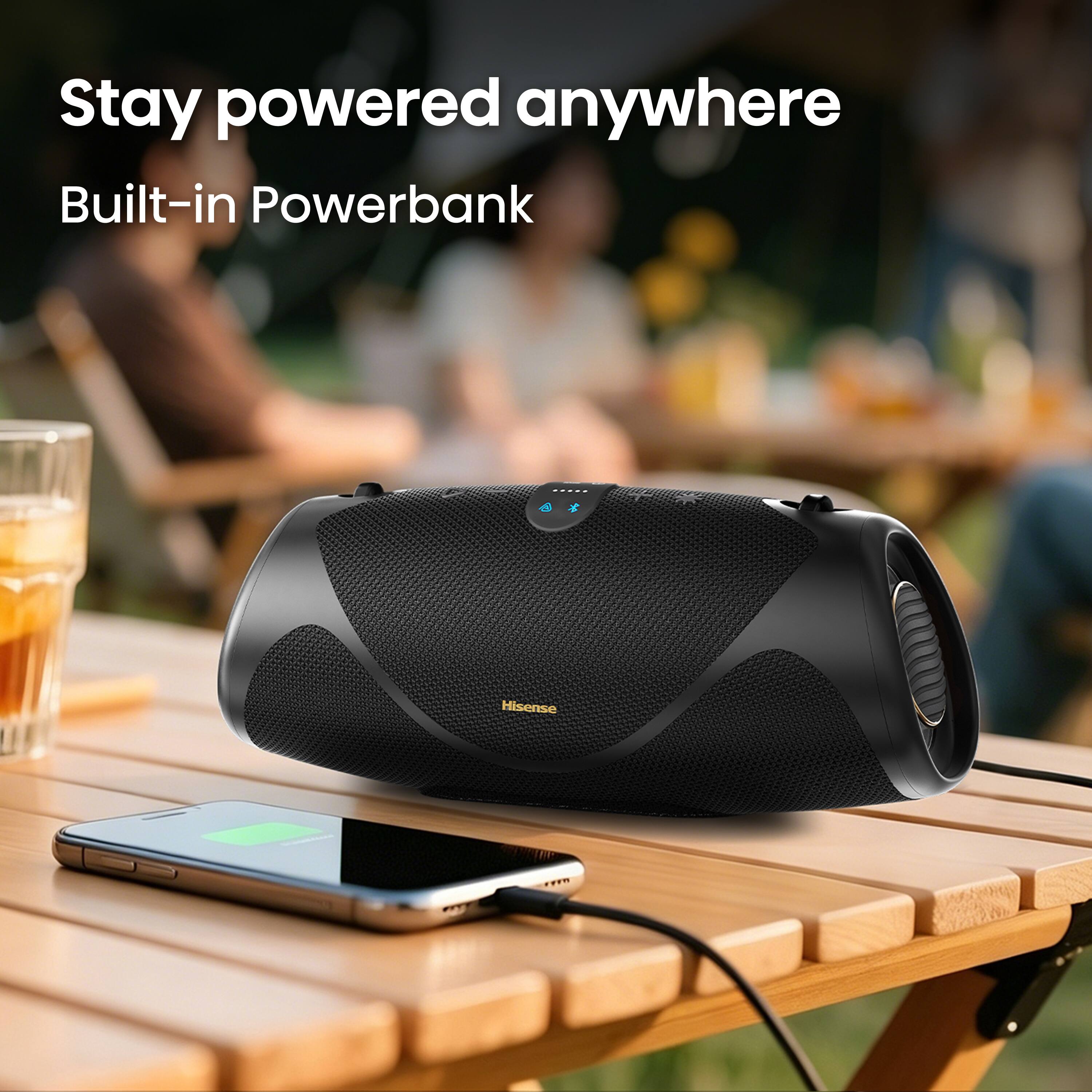 Stay powered anywhere  
Built-in Powerbank