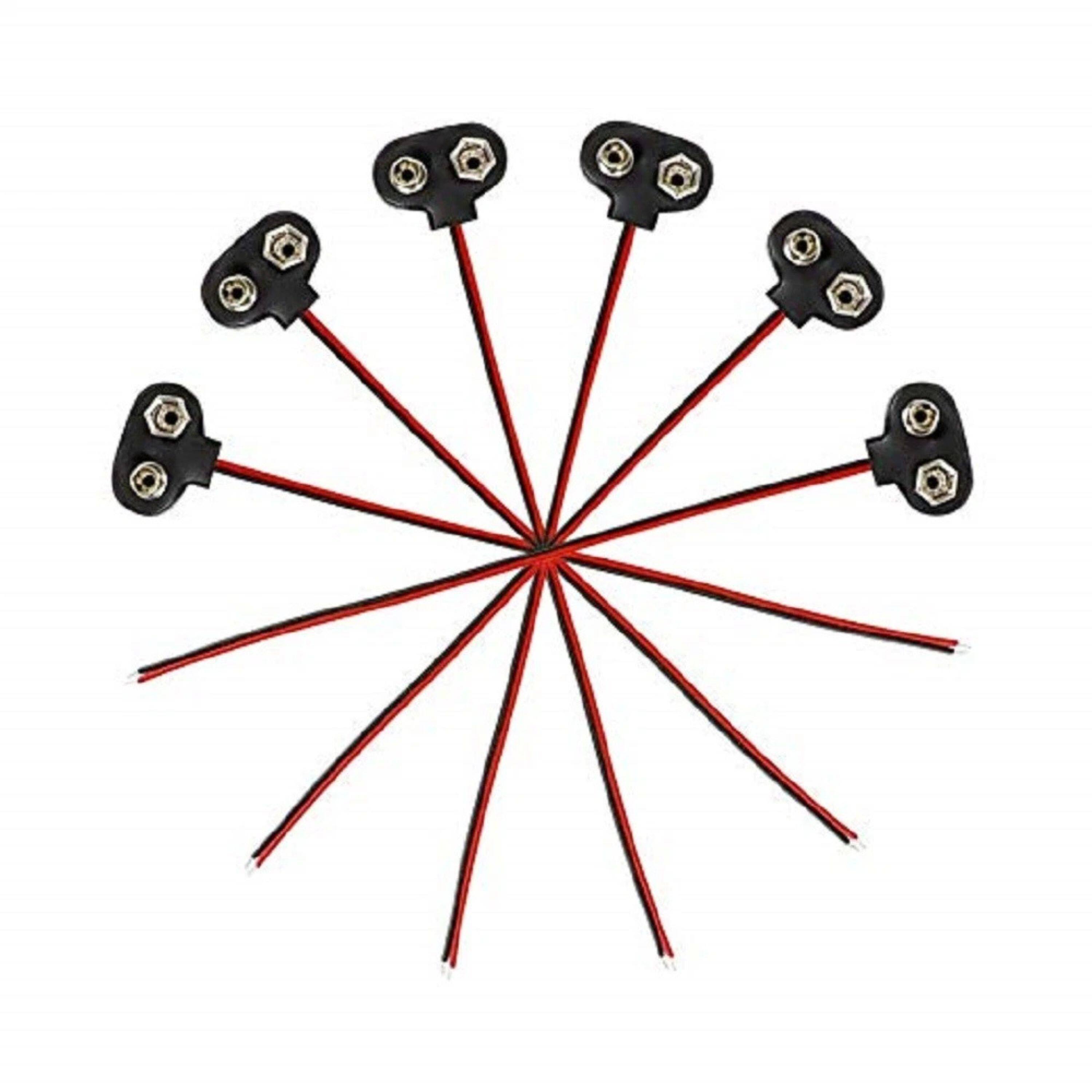 Front. Kitcheniva - T-Type 9V Battery Snap Connector With Cable 10 Pcs - Black.