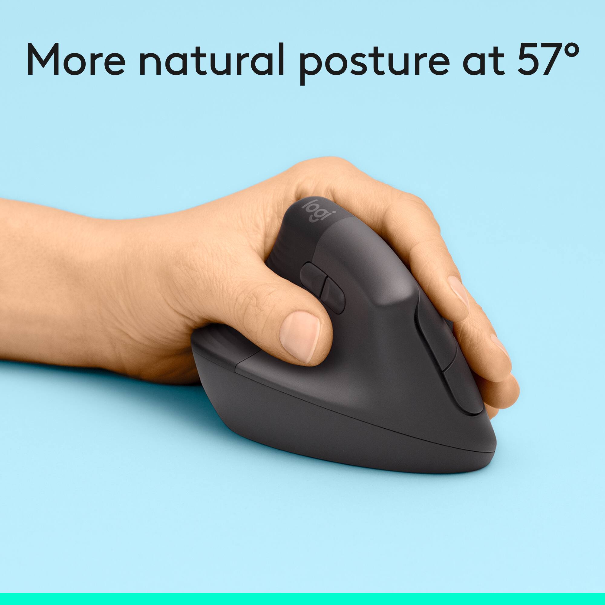 More natural posture at 57°