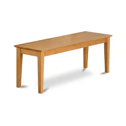 Front. East West Furniture - CAB-OAK-W Capri bench with wood seat in Oak Finish - Oak.