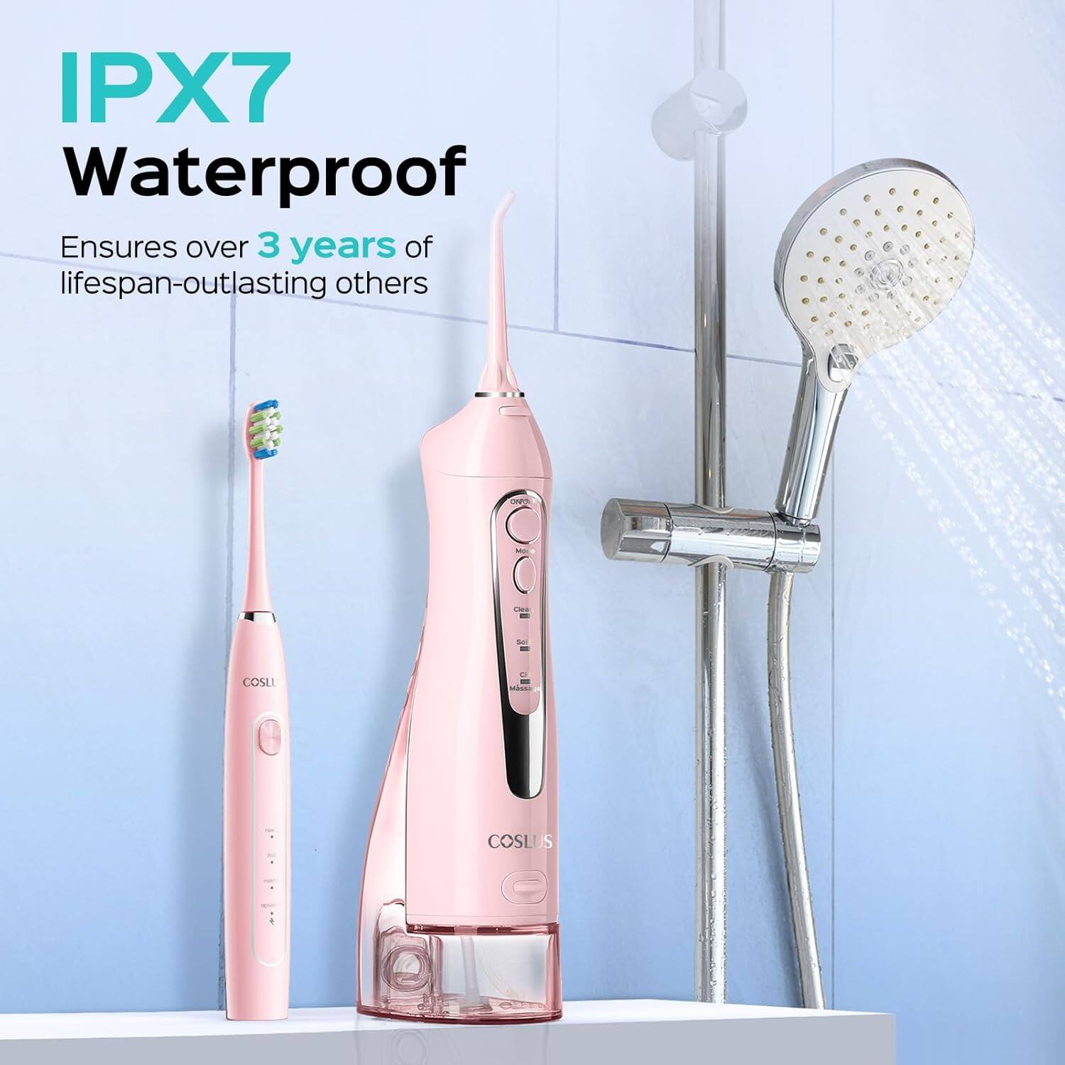 IPX7 Waterproof  
Ensures over 3 years of lifespan-outlasting others  
COSLI