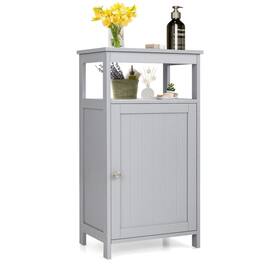 Pefilos - Bathroom Wooden Floor Cabinet with Multifunction Storage Rack- Bathroom Storage Cabinet for Entryway Storage, Home - Gray