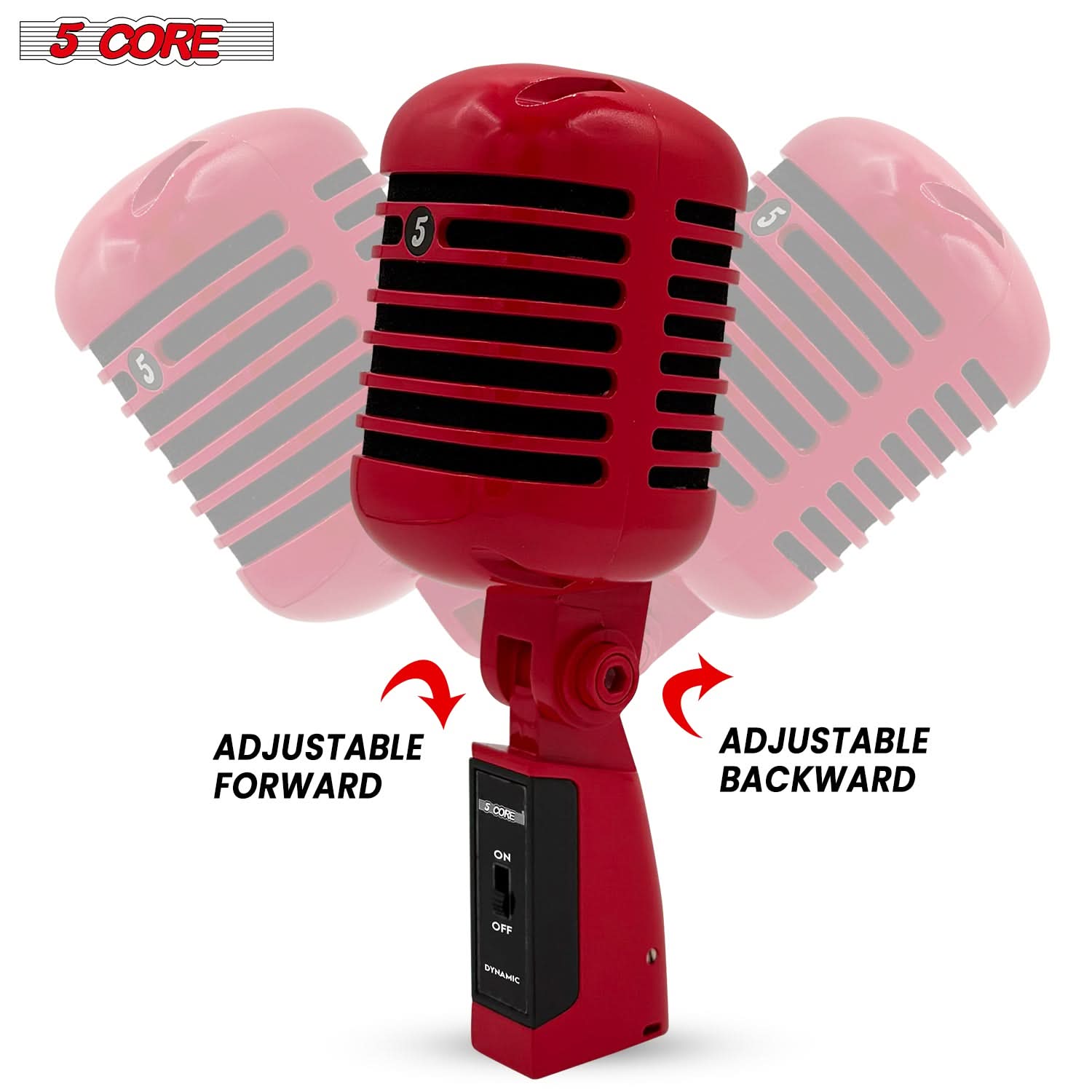 5 CORE 5 5 5 ADJUSTABLE FORWARD ADJUSTABLE BACKWARD ON OFF DYNAMIC