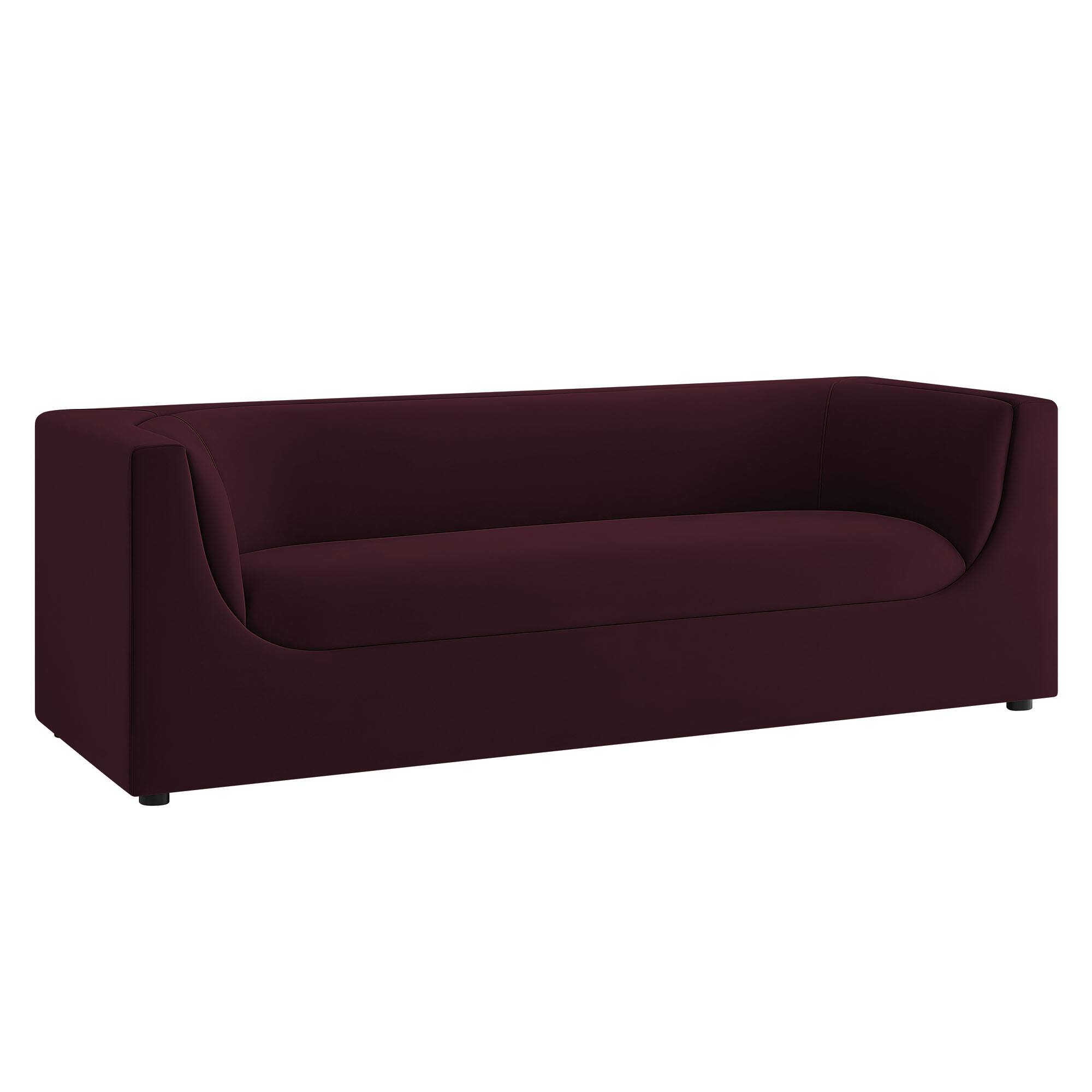 Front. Modway - Hilda 86" Curved Back Performance Velvet Sofa by Modway - Mulberry.