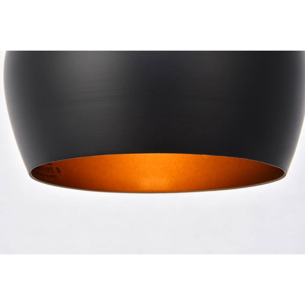 Alt View 1. Living District - Nora Collection Pendant D6in H11.5in Lt:1 Black finish - Black.