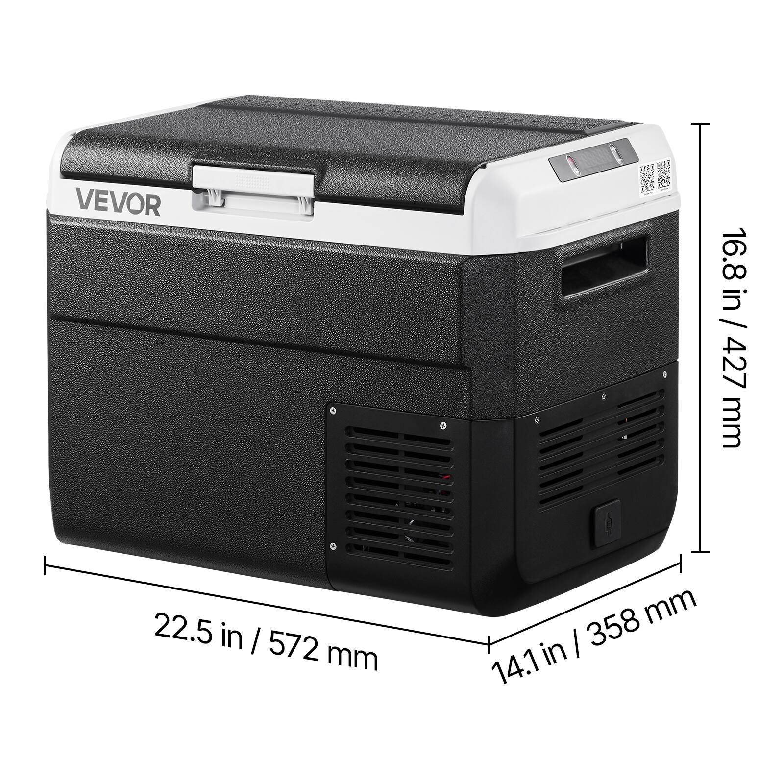 VEVOR 16.8 in / 427 mm 22.5 in / 572 mm 14.1 in / 358 mm