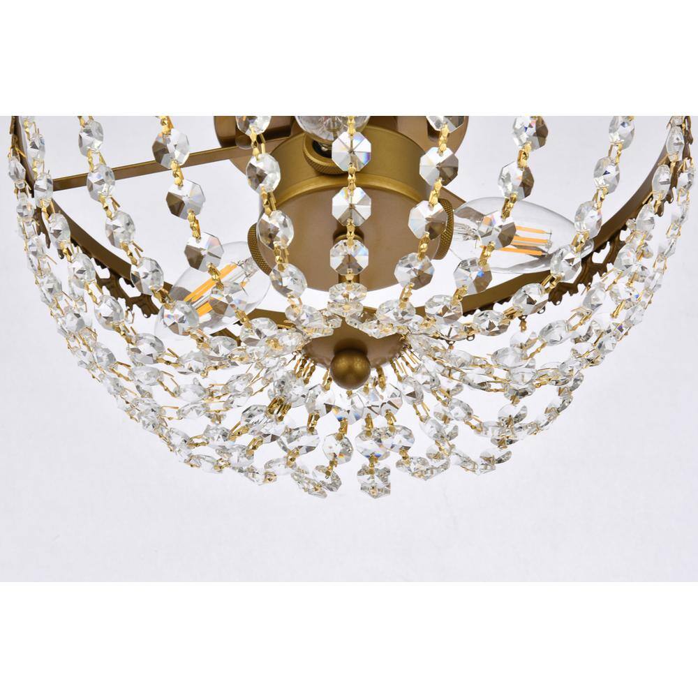 Alt View 3. Elegant Lighting - Kylie 12 inch flush mount in brass - Brass.