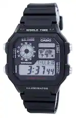 WORLD TIME
SALARMS
CASIO
LIGHT
ADJUST
WR100M
THU 6-10
MODE 3:37 44
SEARCH
10 YEAR BATTERY
ILLUMINATOR
