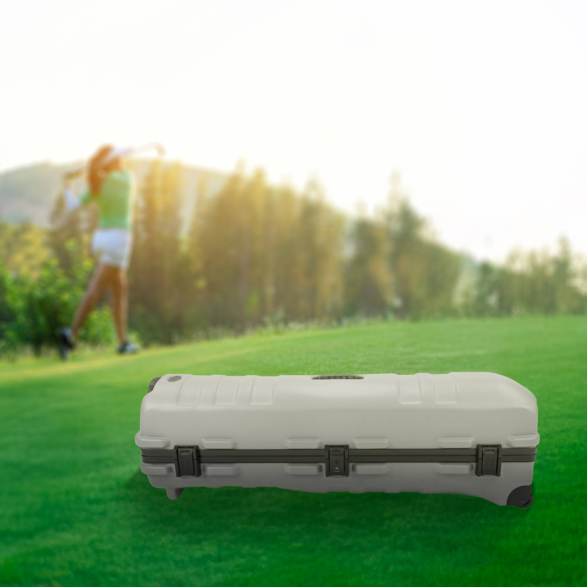 Alt View 2. SKB - SKB Cases ATA Staff Pro XL Hard Plastic Storage Wheeled Golf Travel Case, Grey - Grey.