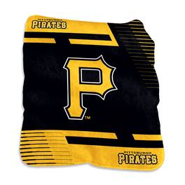 Logo Brands - Pittsburgh Pirates 50" x 60" Raschel Double Stripe Throw Blanket - Multicolor