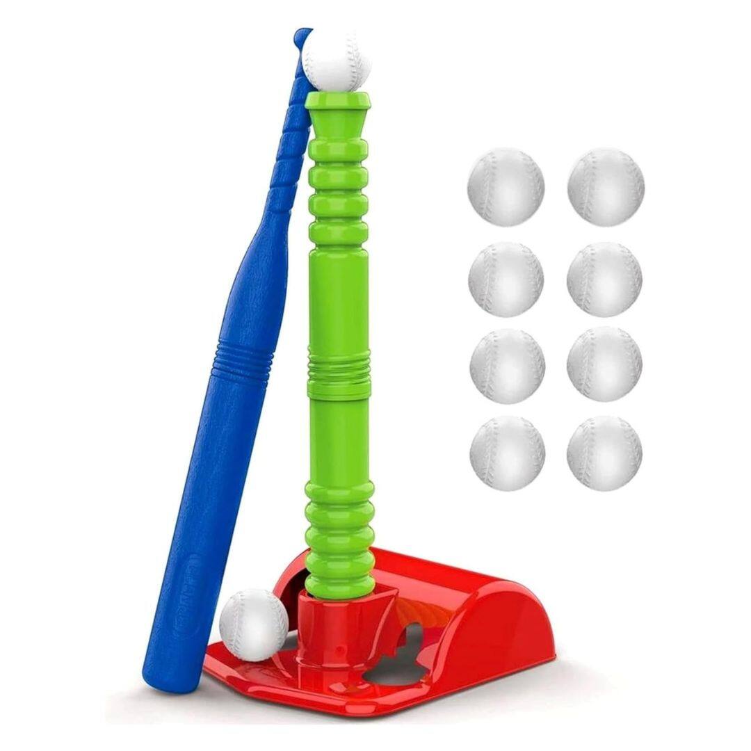 Front. Play22 - T Ball Set for Kids Ages 3-5 with 20" Batting Tee - Baseball Tee Stand, 8 Soft Baseballs for Kids, Plastic Baseball Bat.