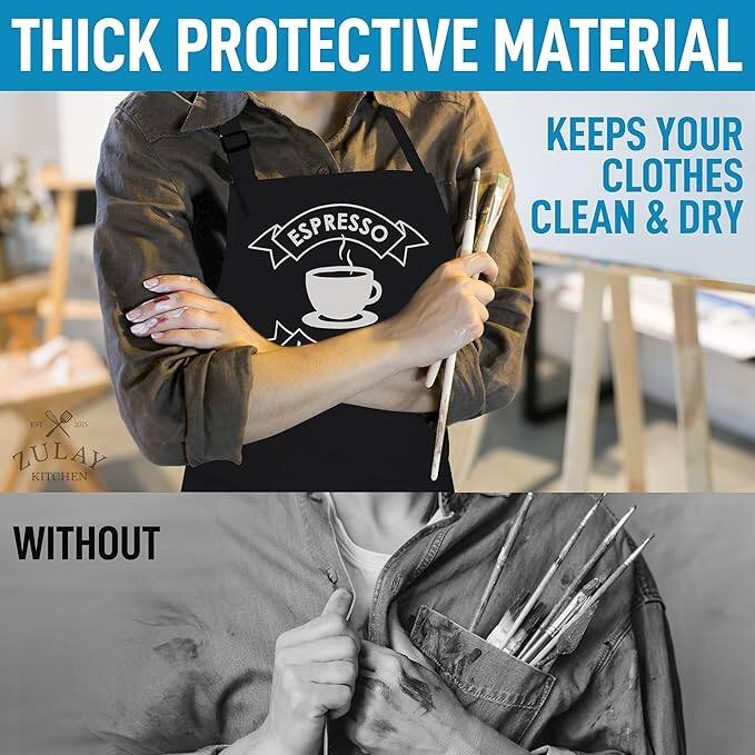 THICK PROTECTIVE MATERIAL  
KEEPS YOUR CLOTHES CLEAN & DRY  

WITHOUT